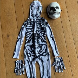 Kids Skeleton Halloween Costume with Mask 7/8